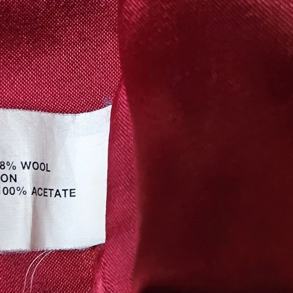 Gap Raspberry Red Wool Blend Duffle Coat. Size XL, Shell 78% Wool - Picture 7 of 8